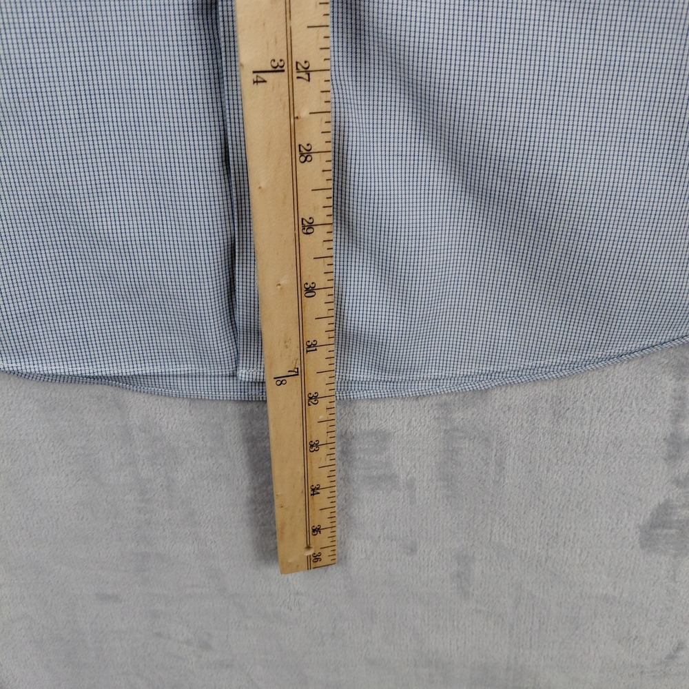 Charles Tyrwhitt‎ Mens Slim Fit Non-Iron Dress Shirt Blue Micro Check 15.5 35 - Picture 7 of 7